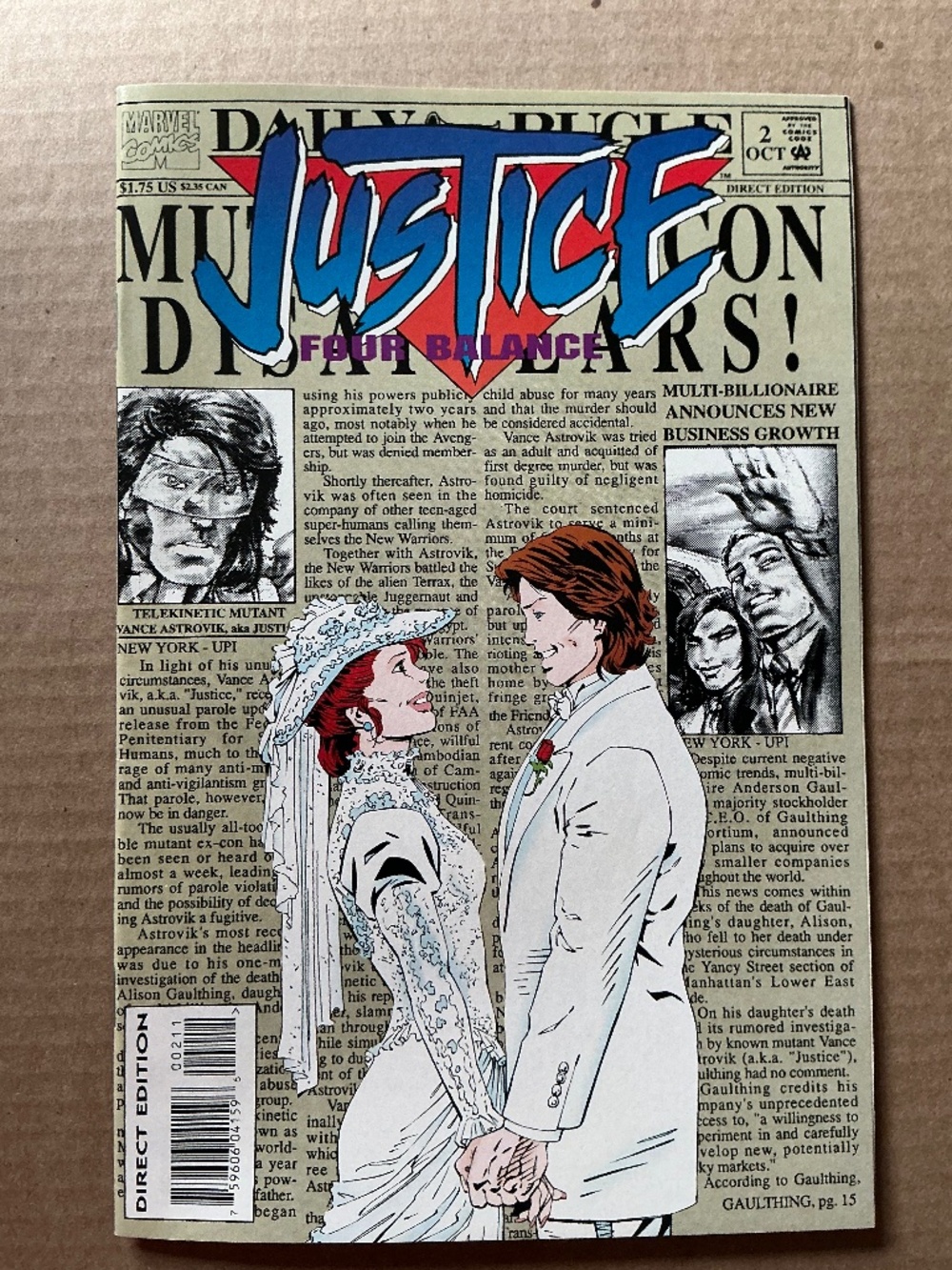 Marvel Comics Justice Vol. 2 #2 Four Balance / Daily Bugle cover layout 1994
